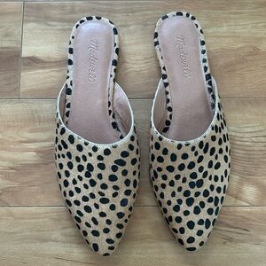 Madewell polka dot leopard print mules